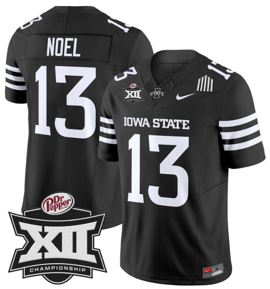 Jaylin Noel Jersey #13 Iowa State 2024 Championship Patch Vapor Black