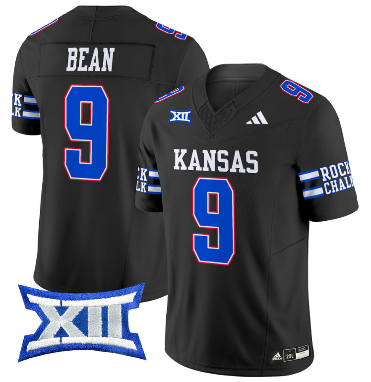 Jason Bean Jersey #9 Kansas Jayhawks 2024 Vapor College Football Vapor Limited Black