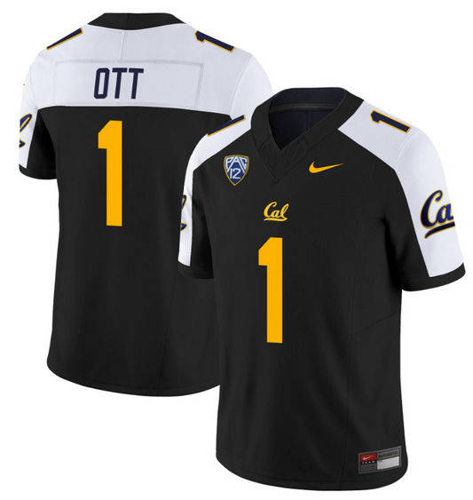 Jaydn Ott Jersey #1 California Golden Bears Limited Stitched Black Alternate