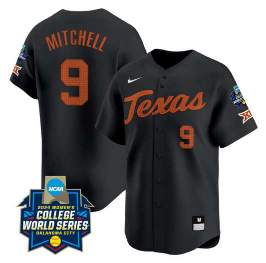 Joley Mitchell Jersey #9 Texas AM Aggies 2024 College World Series Patch Vapor Premier Limited NCAA Baseball Stitched Black