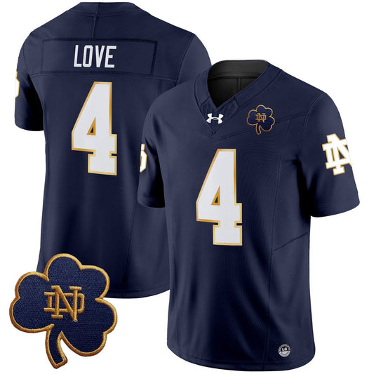 Jeremiyah Love Jersey #4 Notre Dame 2025 Vapor Limited V3 Stitched Navy