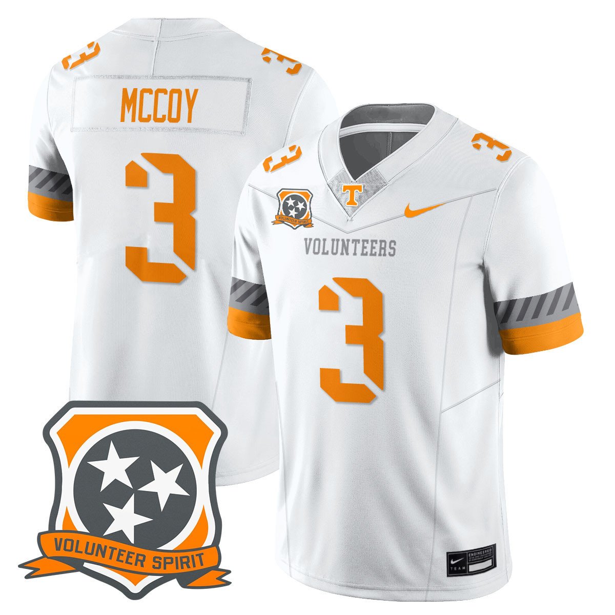 Jermod McCoy Jersey #3 Tennessee Volunteers 2025 Spirit Stitched White
