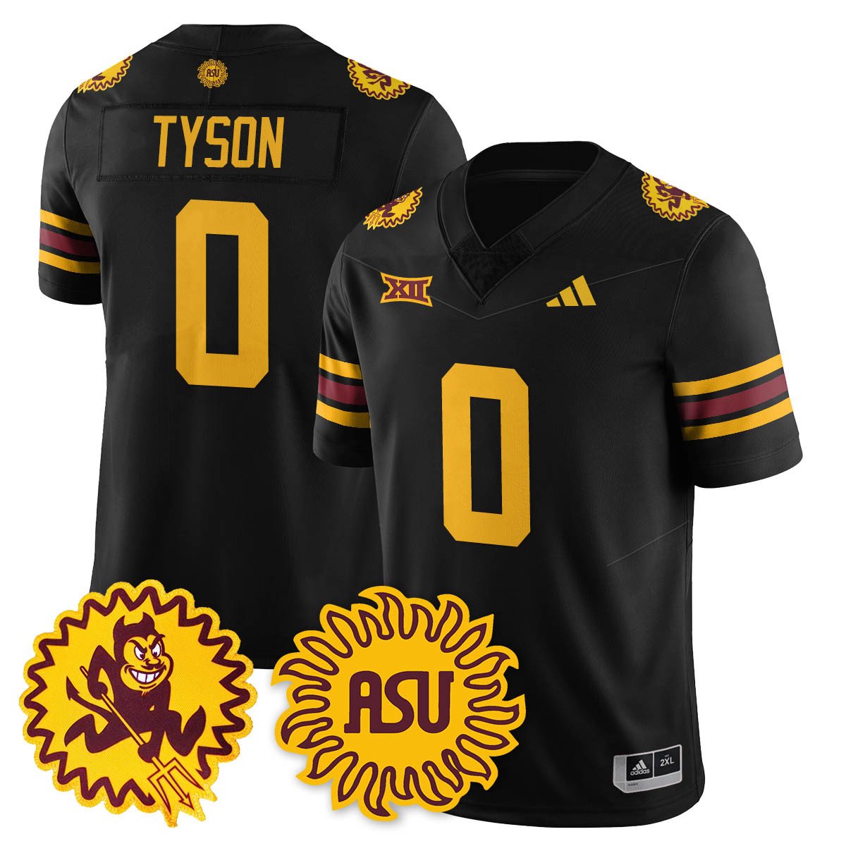 Jordyn Tyson Jersey #0 Arizona State Sun Devils 1975 Throwback Stitched Black