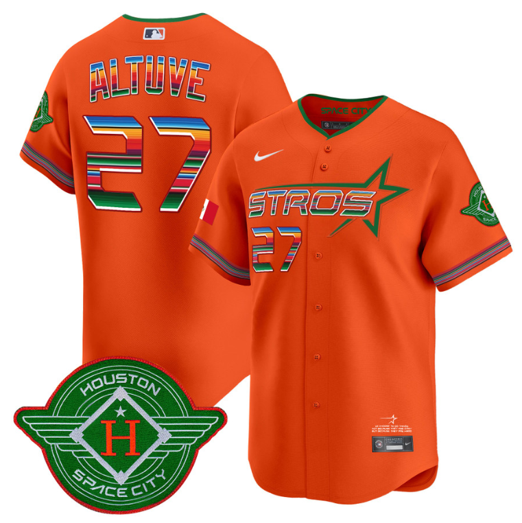 José Altuve Jersey #27 Astros 2025 City Connect Mexico Vapor Premier Limited Stitched Orange
