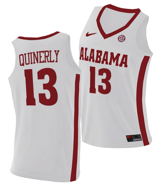 Jahvon Quinerly Jersey Alabama Crimson Tide College Basketball Replica White #13