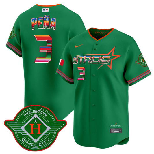 Jeremy Pena Jersey #3 Astros 2025 City Connect Mexico Vapor Premier Limited Stitched Green