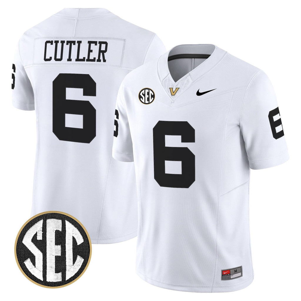 Jay Cutler Jersey #6 Vanderbilt Commodores 2025 Limited Stitched White