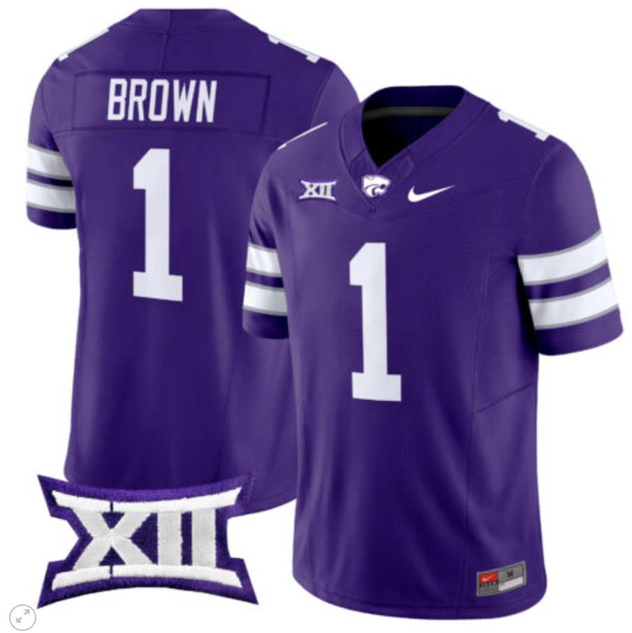 Jayce Brown Jersey #1 Kansas State Wildcats Vapor Limited Football Purple
