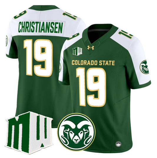 Jack Christiansen Jersey #19 Colorado State Rams 2024 Stitched Green Alternate