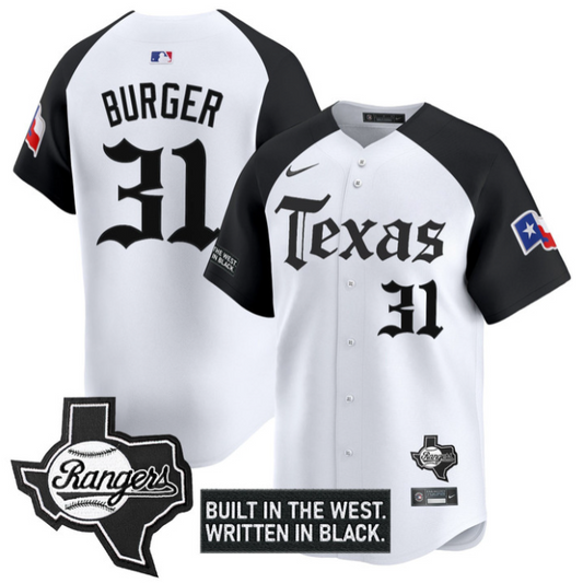 Jake Burger Jersey #31 Texas Rangers Gothic Frontier Edition Vapor Limited Stitched Alternate