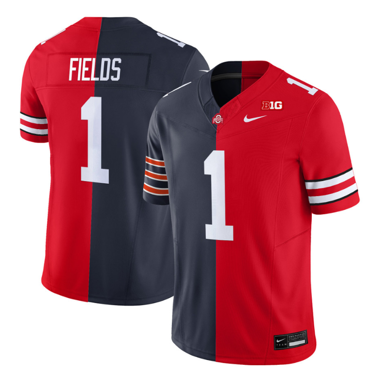 Justin Fields Jersey Bears #1 Ohio State Buckeyes Split Vapor V2 Football