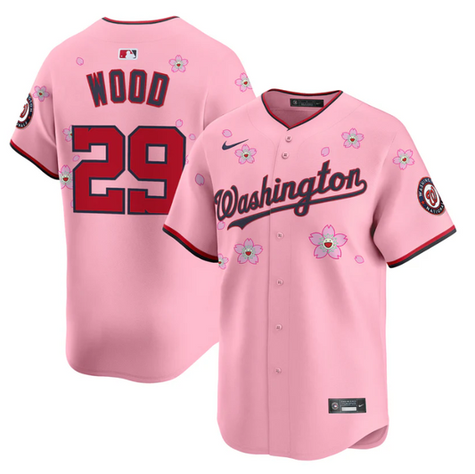 James Wood Jersey #29 Washington Nationals Cherry Blossom Vapor Premier Limited Stitched