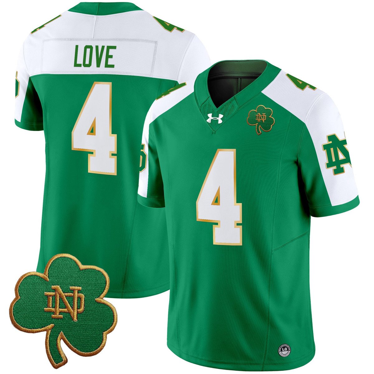 Jeremiyah Love Jersey #4 Notre Dame 2025 Vapor Limited V3 Stitched Green Alter