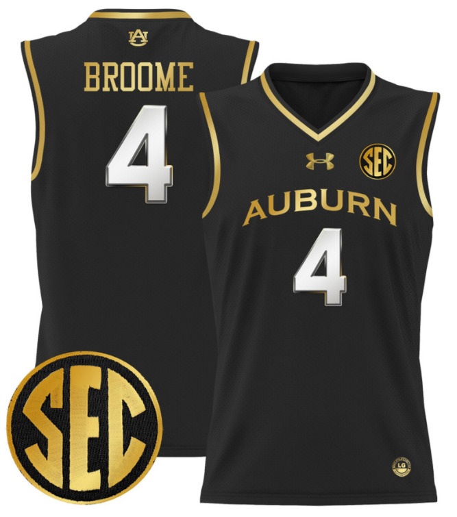 Johni Broome Jersey #4 Auburn Tigers 2024 Lightweight Basketball Black Gold