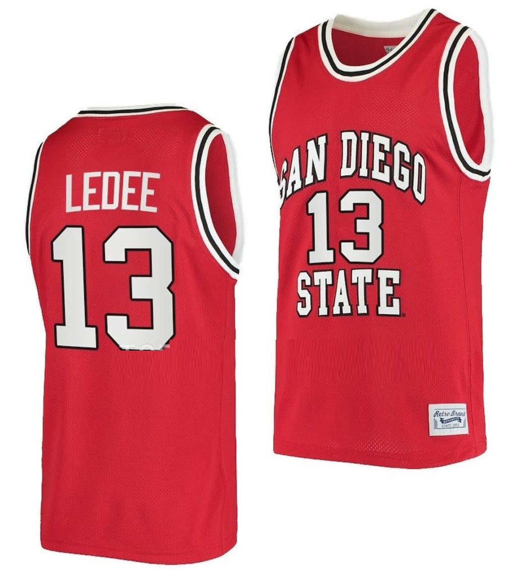 Jaedon LeDee Jersey San Diego State Aztecs College Basketball Red Retro #13