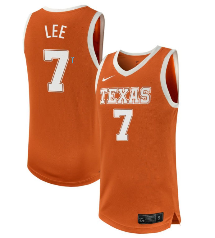 Jordan Lee Jersey #7 Texas Longhorns NIL Basketball Texas Orange