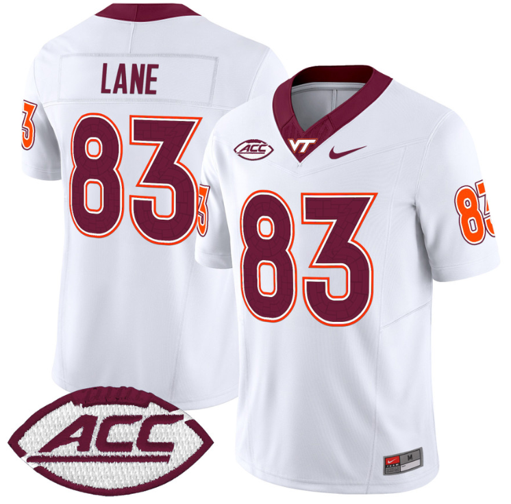 Jaylin Lane Jersey #83 Virginia Tech Hokies Vapor Limited College Football White