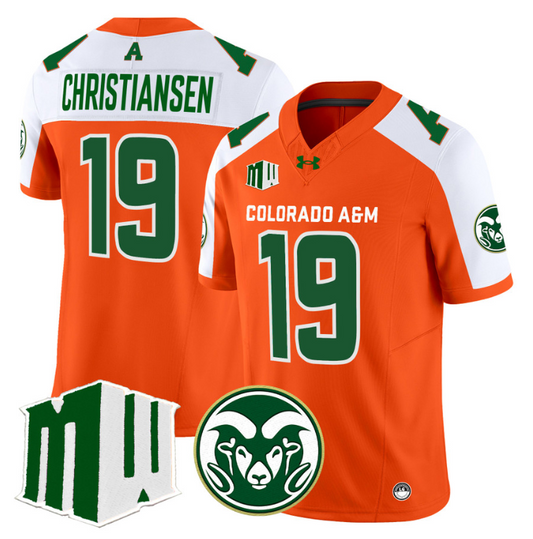 Jack Christiansen Jersey #19 Colorado State Rams 2024 Stitched Orange Alternate