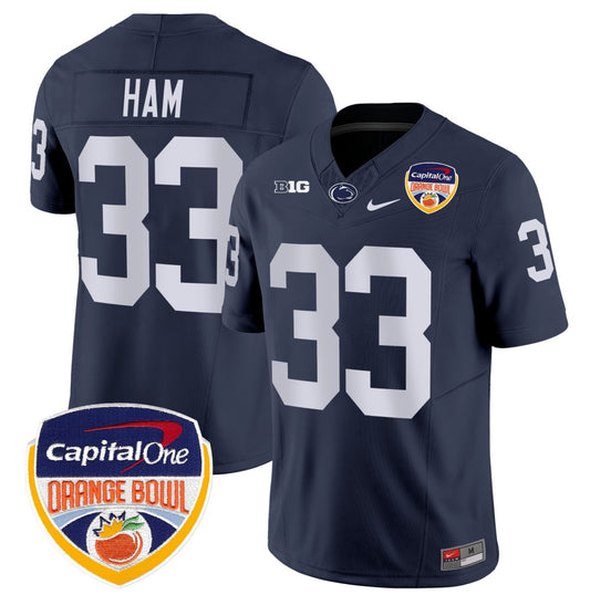 Jack Ham Jersey #33 Penn State Orange Bowl Patch Stitched Navy