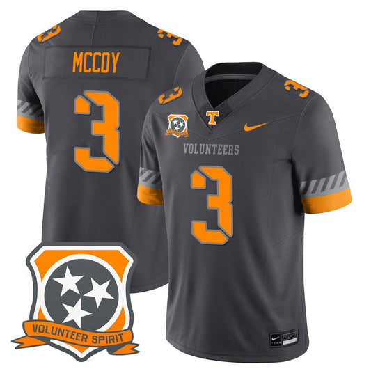 Jermod McCoy Jersey #3 Tennessee Volunteers 2025 Spirit Stitched Smokey Gray