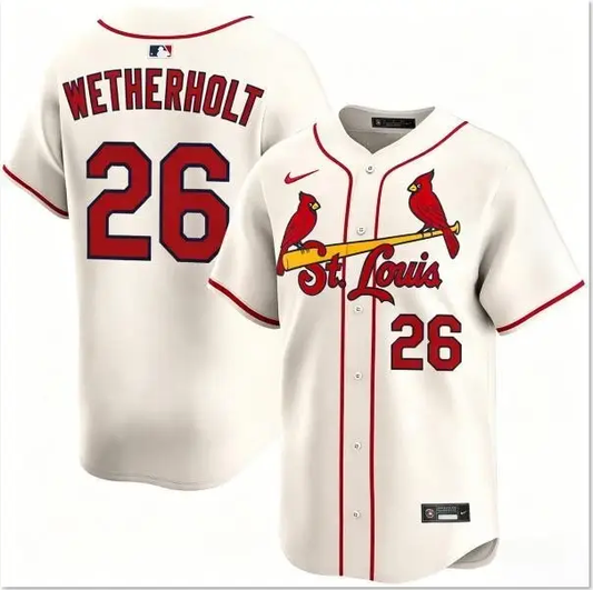 JJ Wetherholt Jersey #26 Cardinals Vapor Premier Limited All Stitched