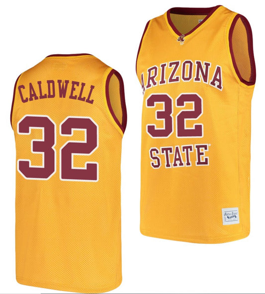 Joe Caldwell Jersey Arizona State Sun Devils College Basketball Gold #32