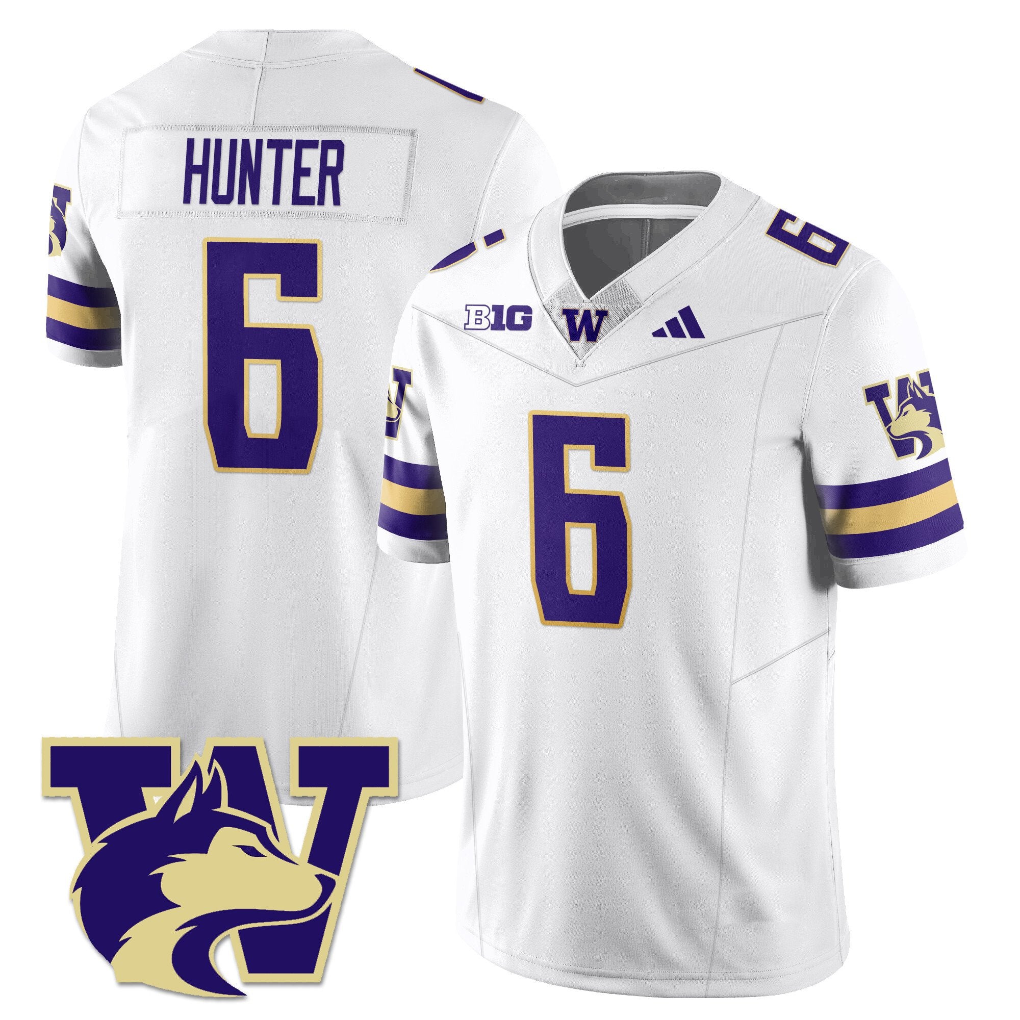 Jeremiah Hunter Jersey #6 Washington Husky Football 2025 Stitched White