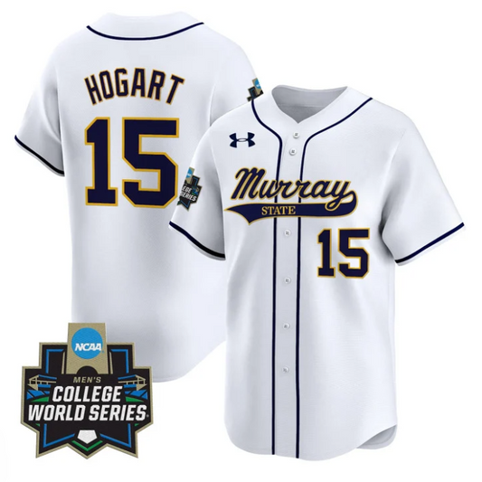Jonathan Hogart Jersey #15 Murray State Racers 2025 World Series Stitched White
