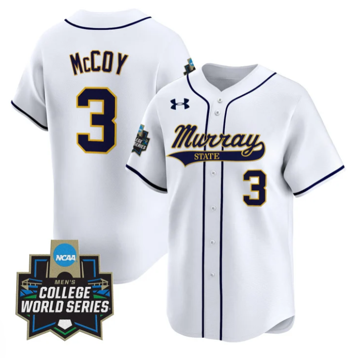 Jackson McCoy Jersey #3 Murray State Racers 2025 World Series Stitched White