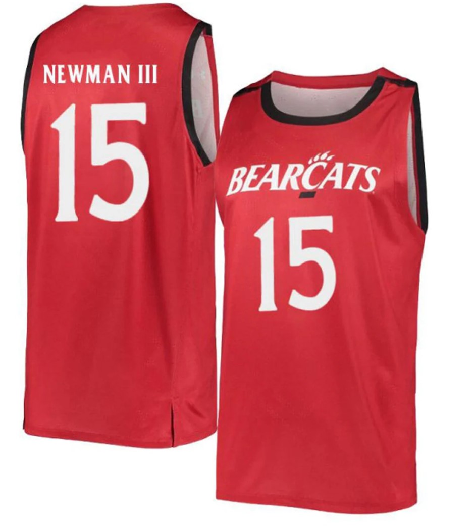 John Newman III Jersey Cincinnati Bearcats College Basketball Red #15