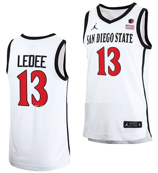 Jaedon LeDee Jersey San Diego State Aztecs College Basketball Red Retro #13
