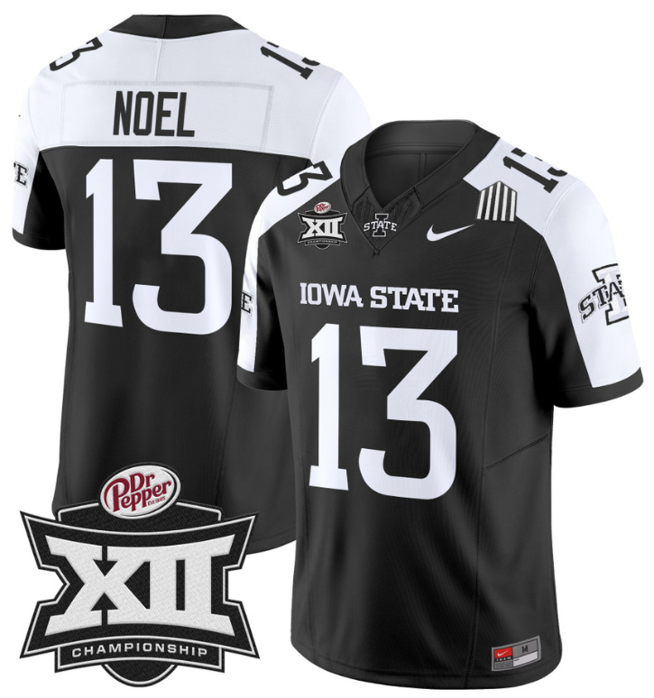 Jaylin Noel Jersey #13 Iowa State 2024 Championship Patch Vapor Black Alternate