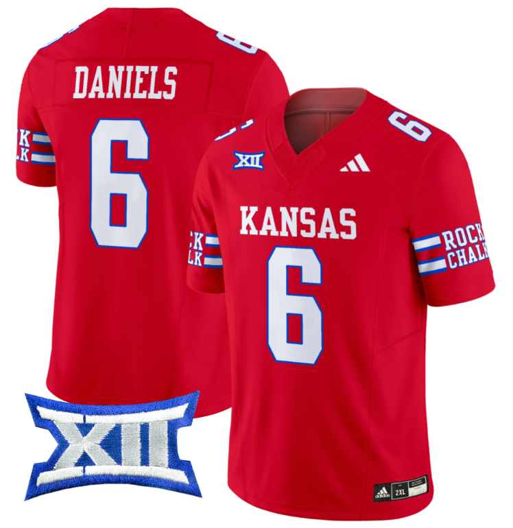 Jalon Daniels Jersey #6 Kansas Jayhawks 2024 Vapor College Football Vapor Limited Red