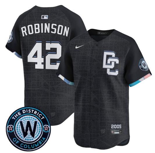 Jackie Robinson Jersey #42 Washington Nationals 2025 City Connect Premier Limited Stitched Navy