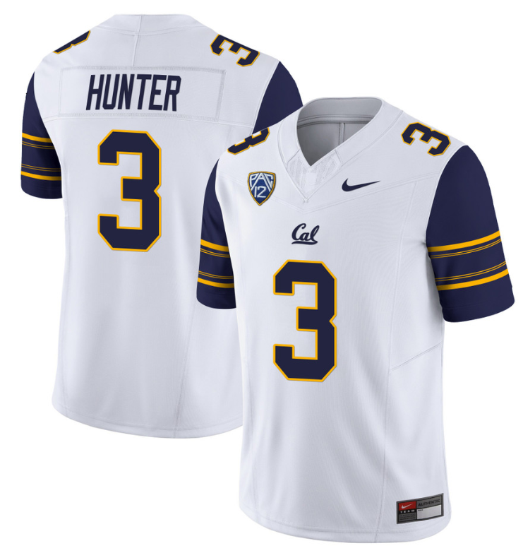 Jeremiah Hunter Jersey #3 California Golden Bears Limited Stitched White