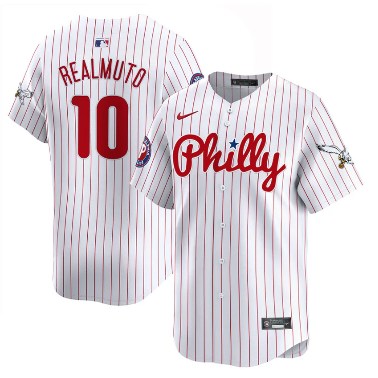 J.T.Realmuto Jersey #10 Phillies and Eagles Vapor Premier Limited Stitched Pinstripe