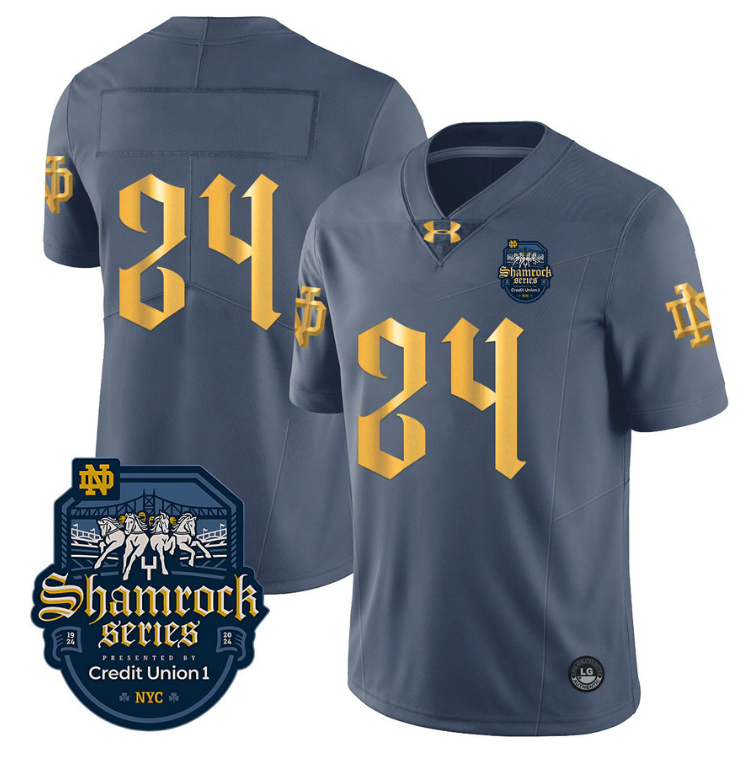 Jack Kiser Jersey #24 No Name Notre Dame Fighting Irish 2024 Shamrock Stiched