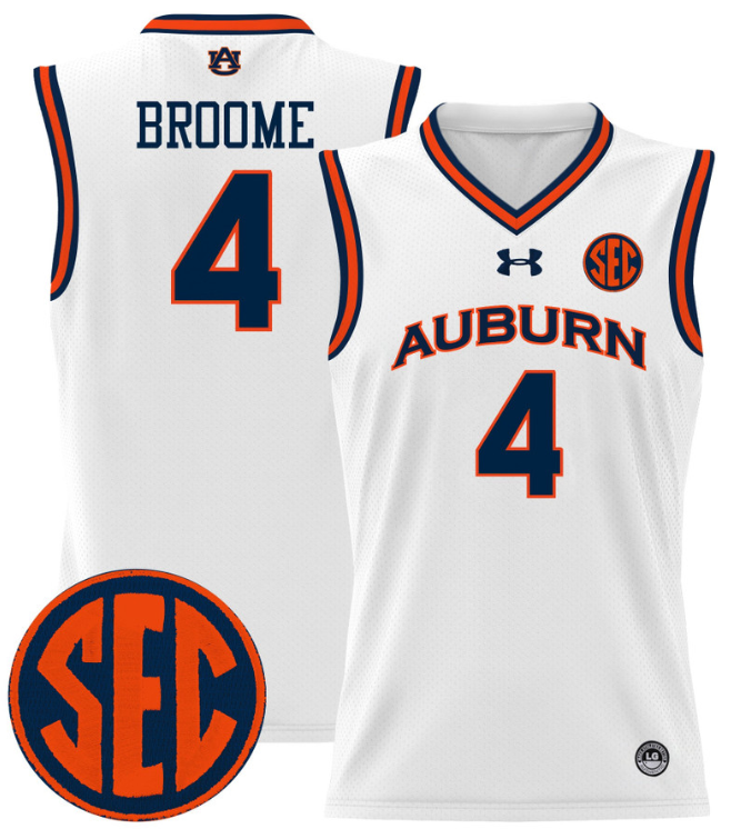 Johni Broome Jersey #4 Auburn Tigers 2024 Lightweight Basketball White