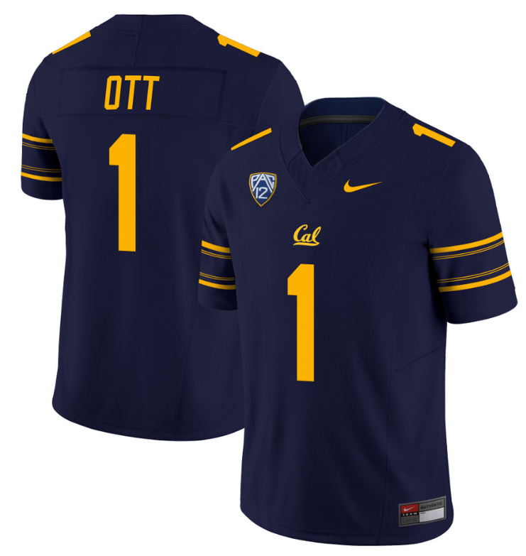 Jaydn Ott Jersey #1 California Golden Bears Vapor Limited Stitched Navy