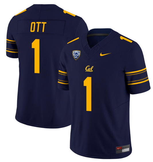 Jaydn Ott Jersey #1 California Golden Bears Vapor Limited Stitched Navy