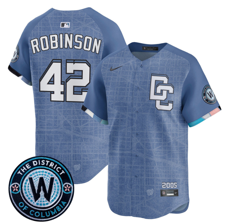 Jackie Robinson Jersey #42 Washington Nationals 2025 City Connect Premier Limited Stitched Blue