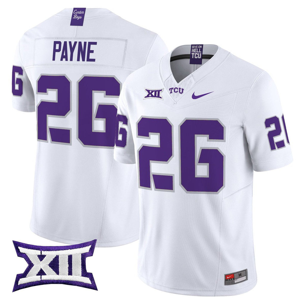 Jeremy Payne Jersey #26 TCU Horned Frogs 2025 Vapor Limited Stitched White