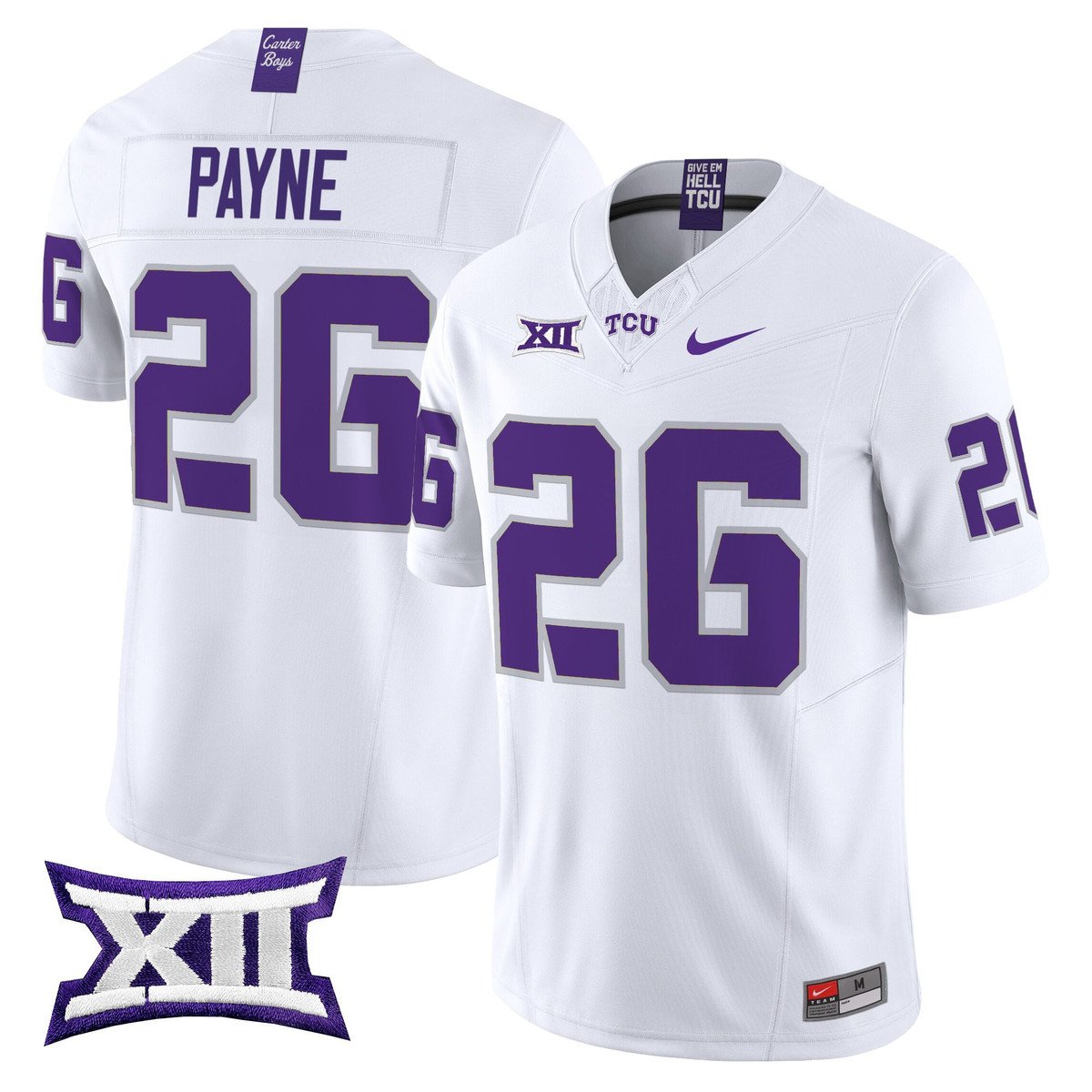 Jeremy Payne Jersey #26 TCU Horned Frogs 2025 Vapor Limited Stitched White