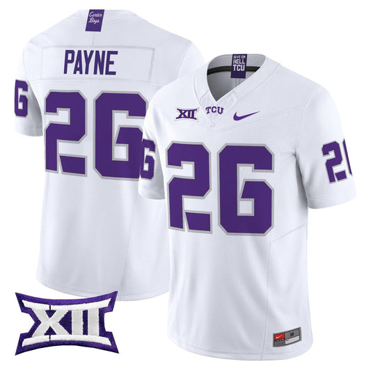 Jeremy Payne Jersey #26 TCU Horned Frogs 2025 Vapor Limited Stitched White