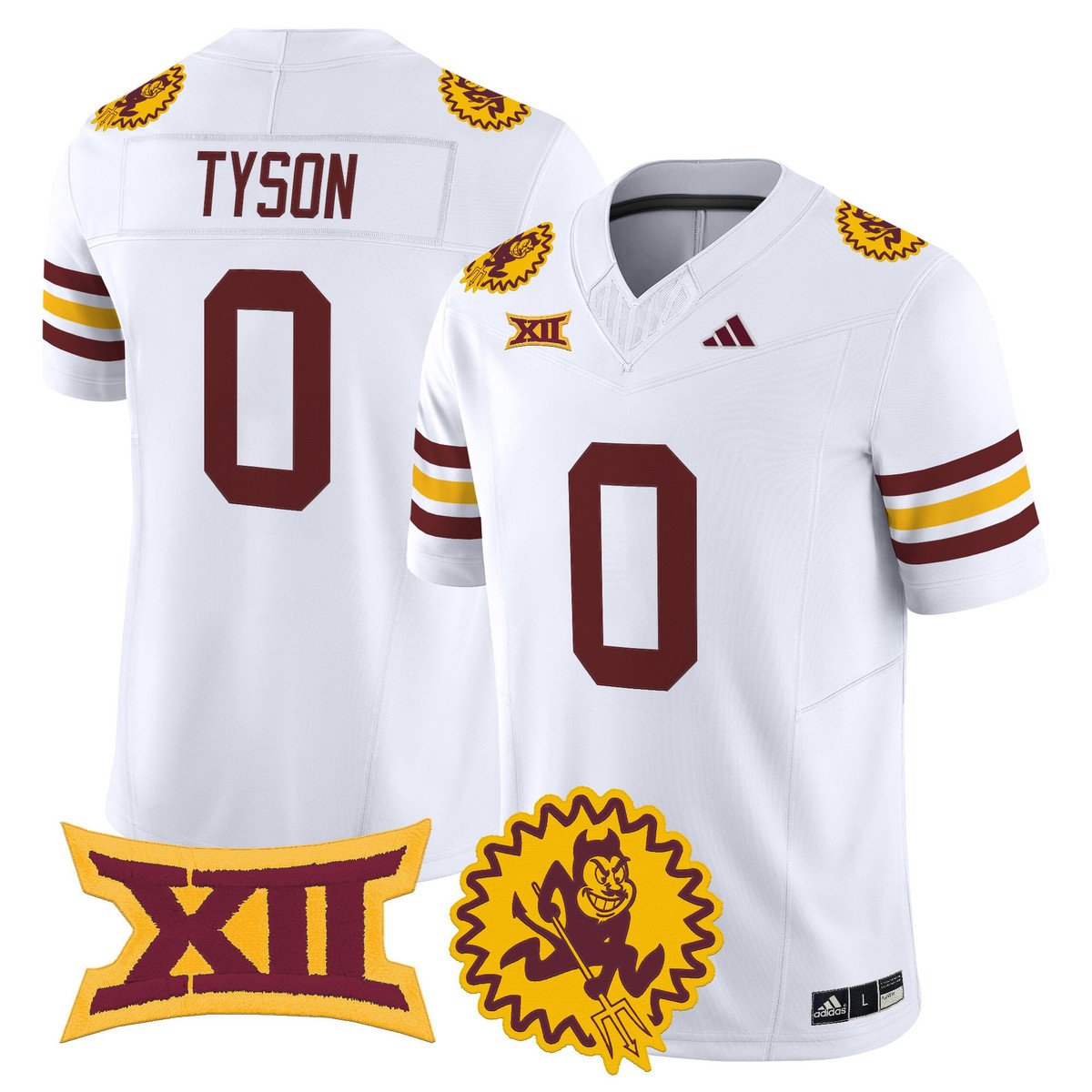 Jordyn Tyson Jersey #0 Arizona State Sun Devils 1975 Throwback Stitched White