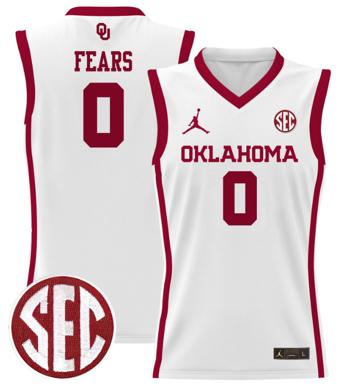 Jeremiah Fears Jersey #0 Oklahoma Sooners 2024 Lightweight Basketball White