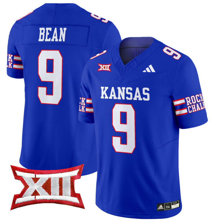 Jason Bean Jersey #9 Kansas Jayhawks 2024 Vapor College Football Vapor Limited Royal