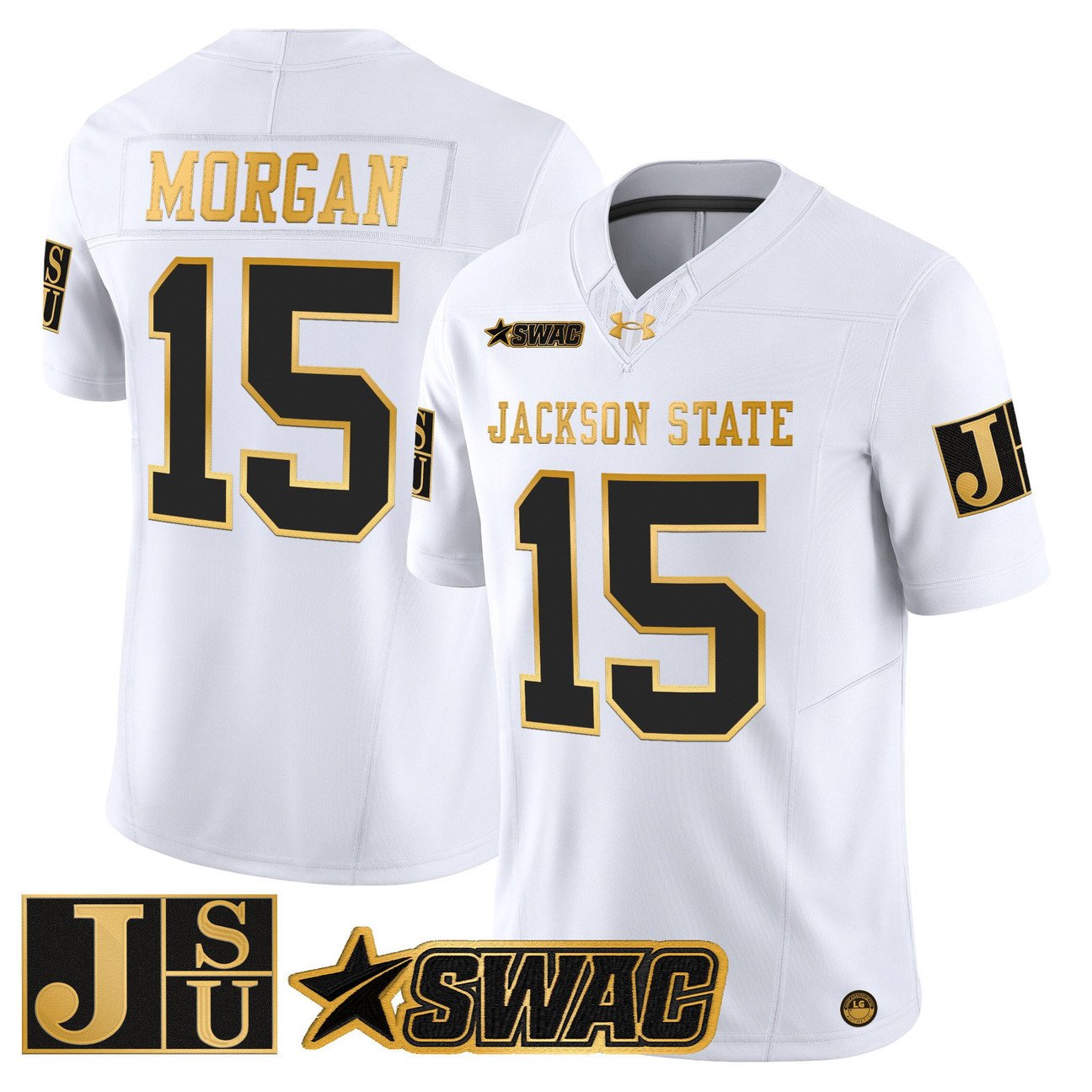 JaCobian Morgan Jersey #15 Jackson State Tigers 2025 Vapor Stitched