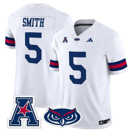 Jabari Smith Jersey #5 Florida Atlantic Owls 2025 All Stitched White