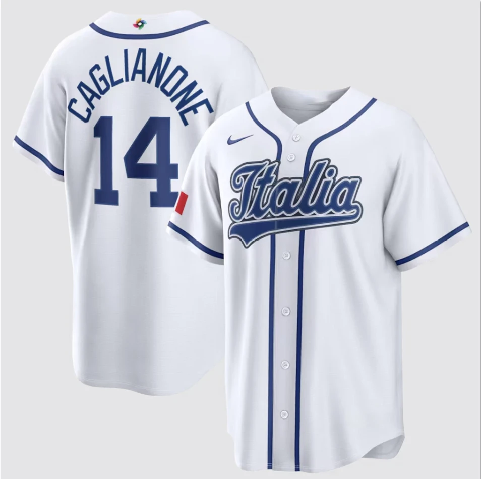 Jac Caglianone Jersey #14 Italy Baseball 2026 World Baseball Classic Stitched White
